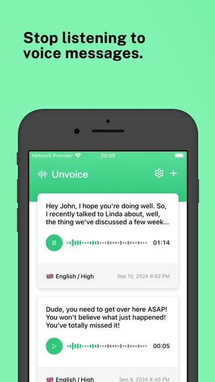 Unvoice: Voice Message to Text