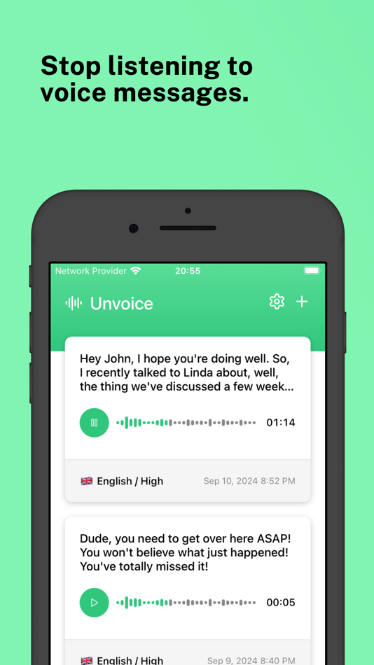 #1. Unvoice: Voice Message to Text (iOS) Przez: Maximilian Krause