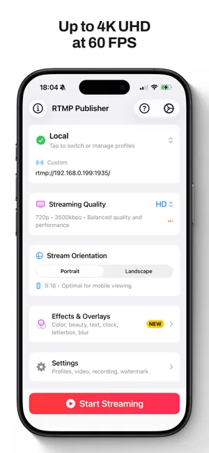 RTMP Broadcaster: Live Stream screenshot 2