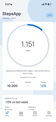 StepsApp: Step Counter iPhone screenshot