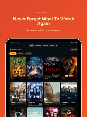 Popcorn Stack: Track Watchlist iPad screenshot