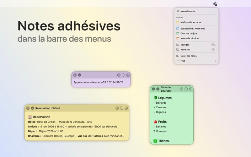Screenshot #1 pour Quick Note: Notes dans le Menu