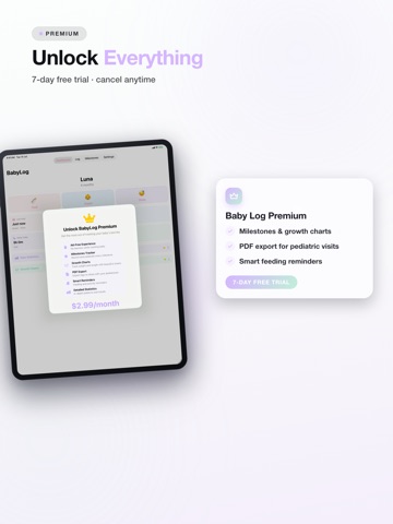 BabyLog - Newborn Tracker iPad screenshot