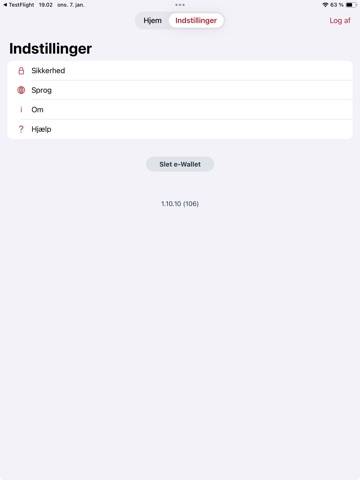 e-Wallet iPad screenshot