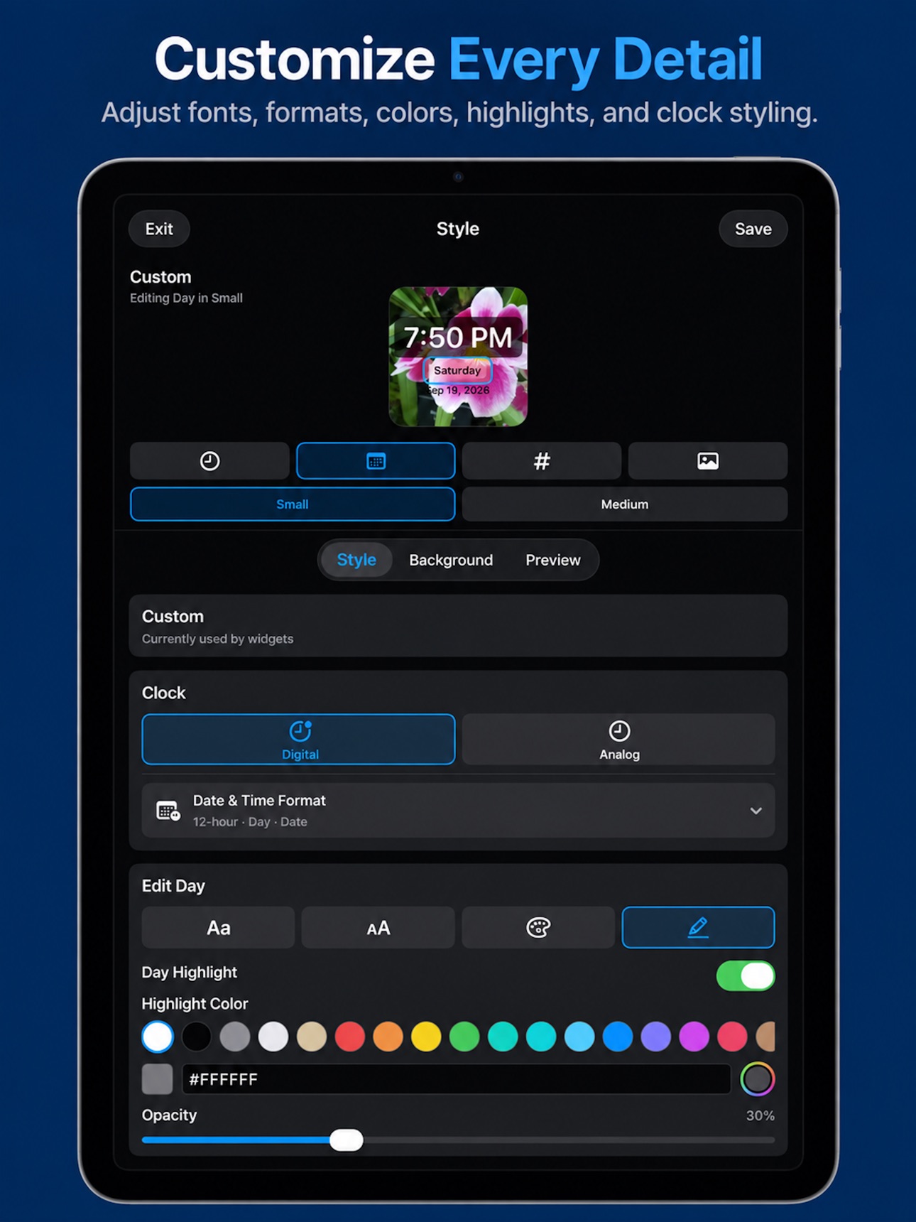 Screenshot 7 of Custom Clock Widget