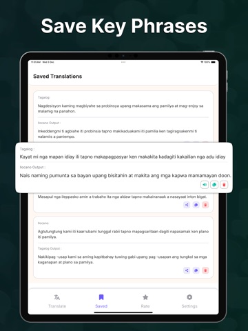Tagalog to Ilocano Translation iPad screenshot