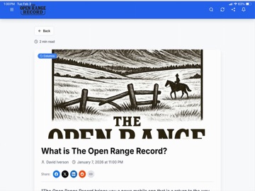 The Open Range Record iPad screenshot
