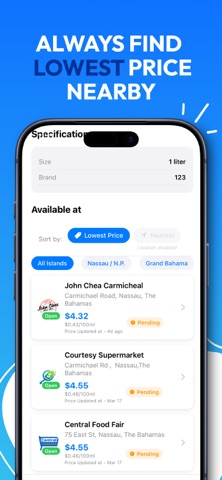 PricePal - Bahamas Prices iPhone screenshot