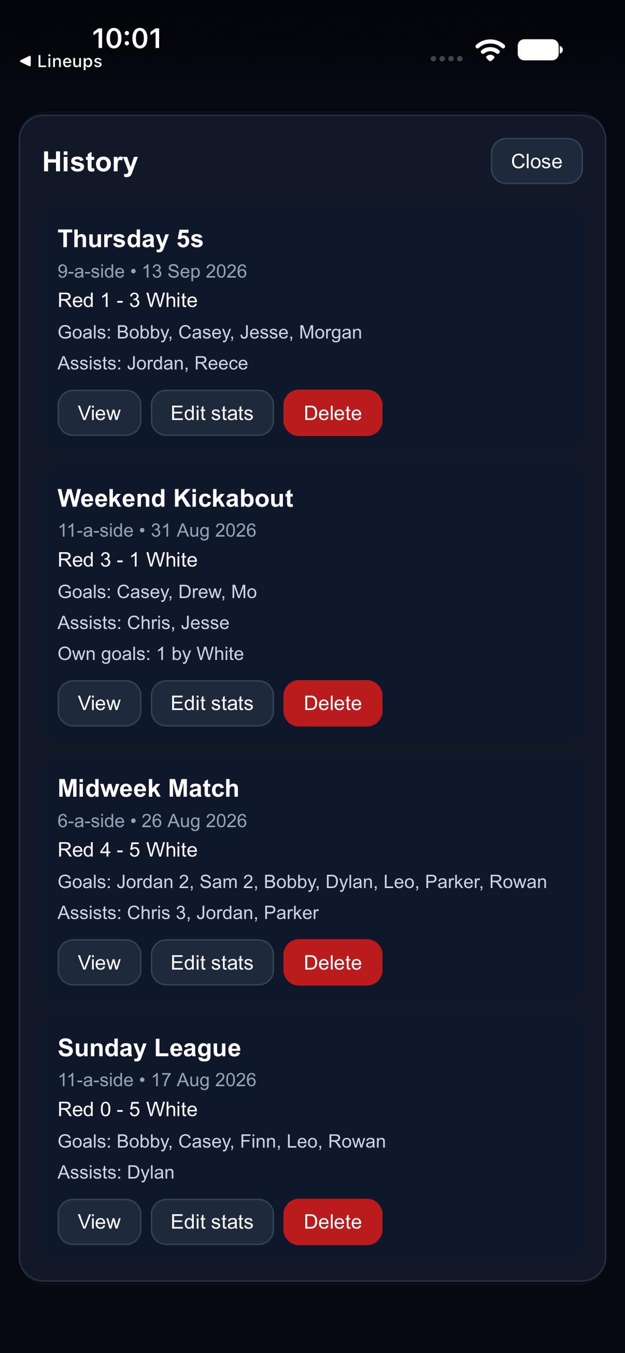 Screenshot 5 of Lineups: Team Selector