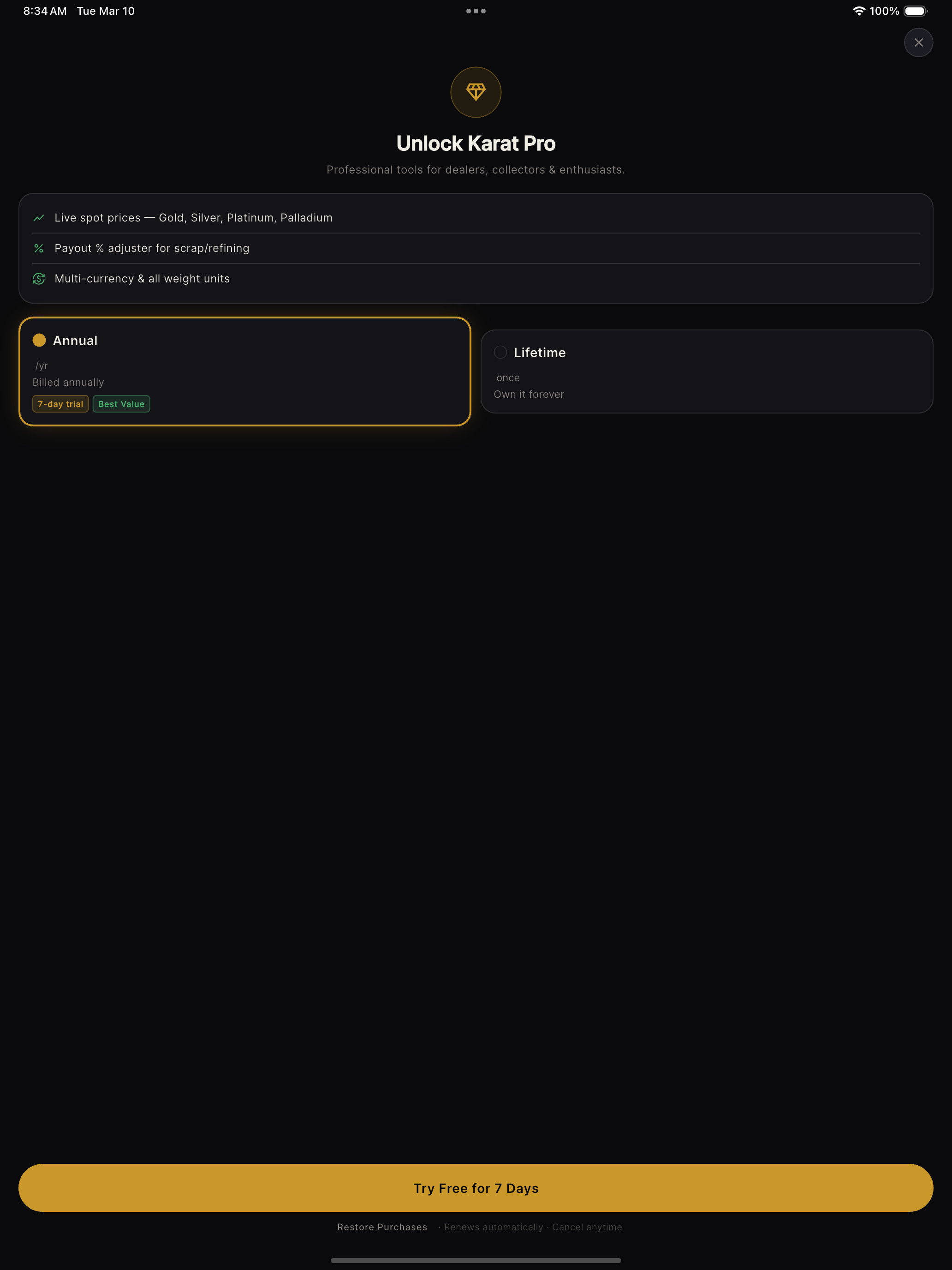 Karat Pro: Gold Calculator