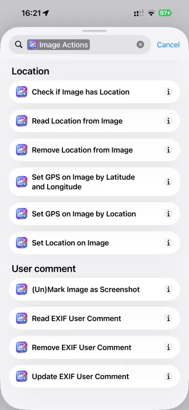 Image Actions screenshot 1 of 2