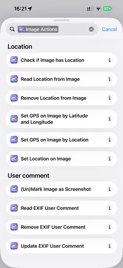 Captura de pantalla de Image Actions en iPhone 1