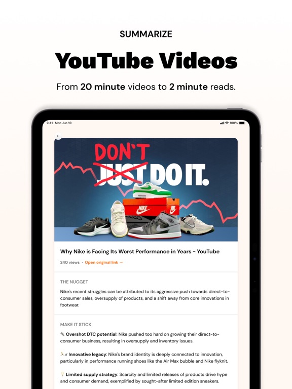 Nuggetize: AI Chat & Summaries iPad screenshot 2 - Productivity app