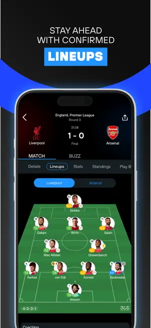365Scores: Live Sports Scores iPhone screenshot 3