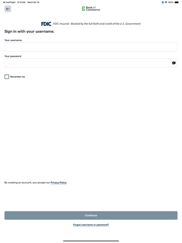 Bank of Commerce (MS) iPad screenshot