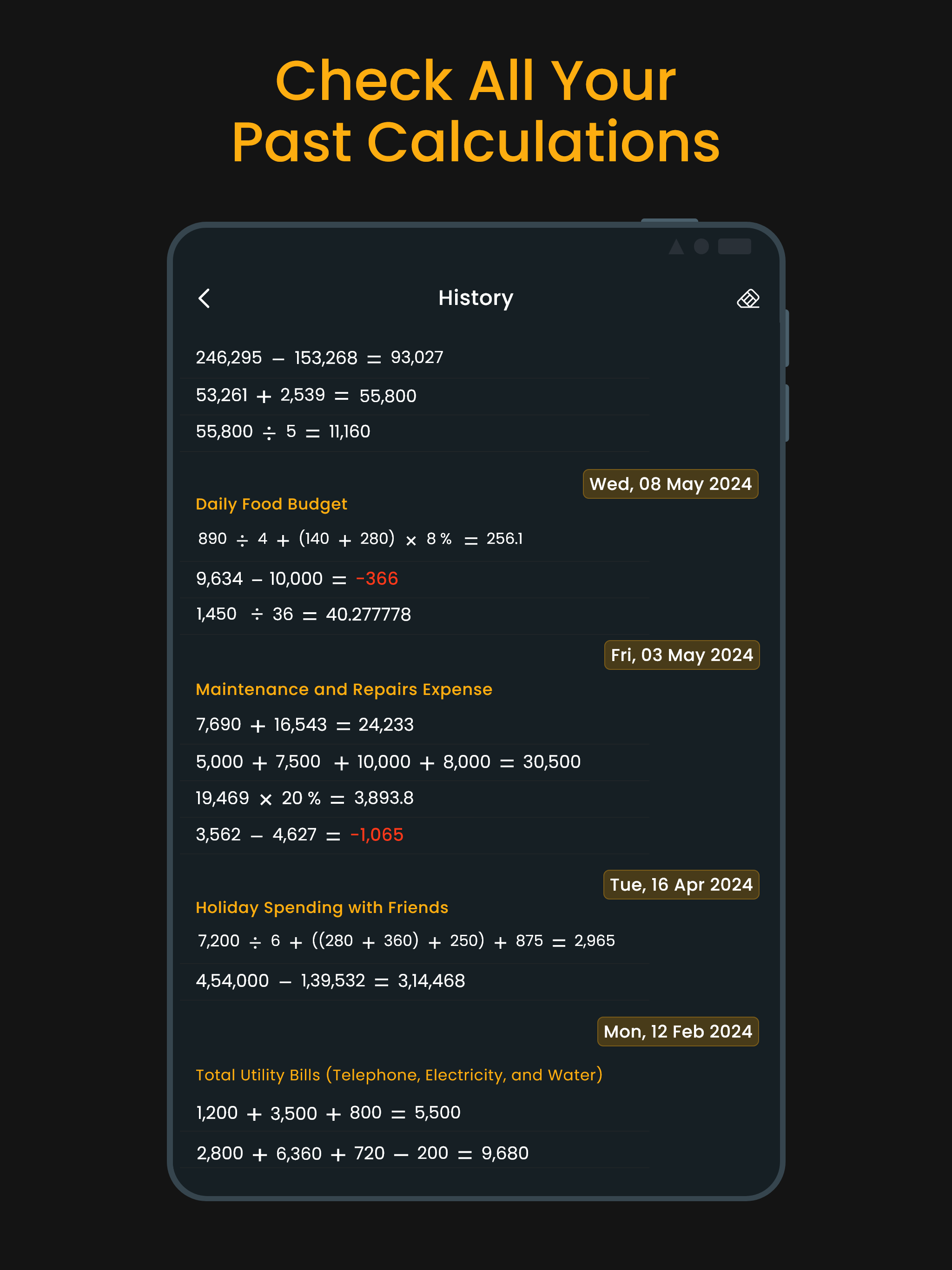 Calculator Plus History