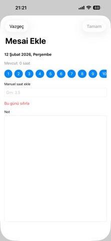 Mesai ve Mola Takibi iPhone screenshot
