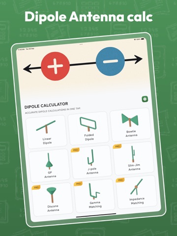 Dipole calculator iPad screenshot
