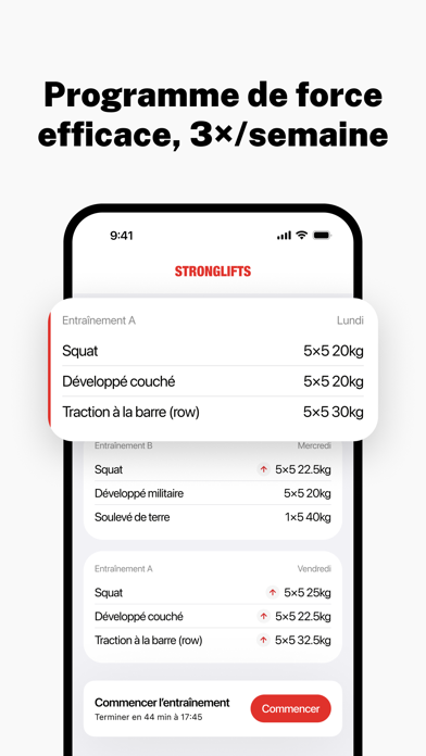 Screenshot #1 pour StrongLifts Entrainement Force
