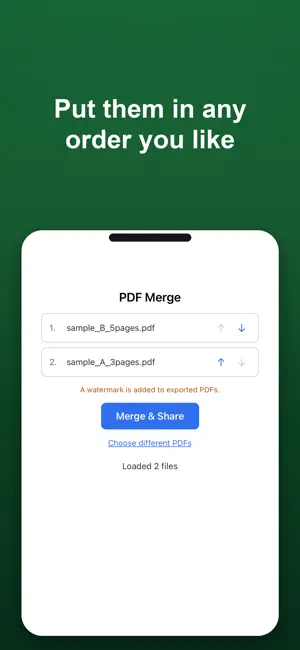 Merge & Reorder PDFs screenshot 2