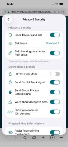 VanBrowser: Private Browser Screenshot 7 of 10