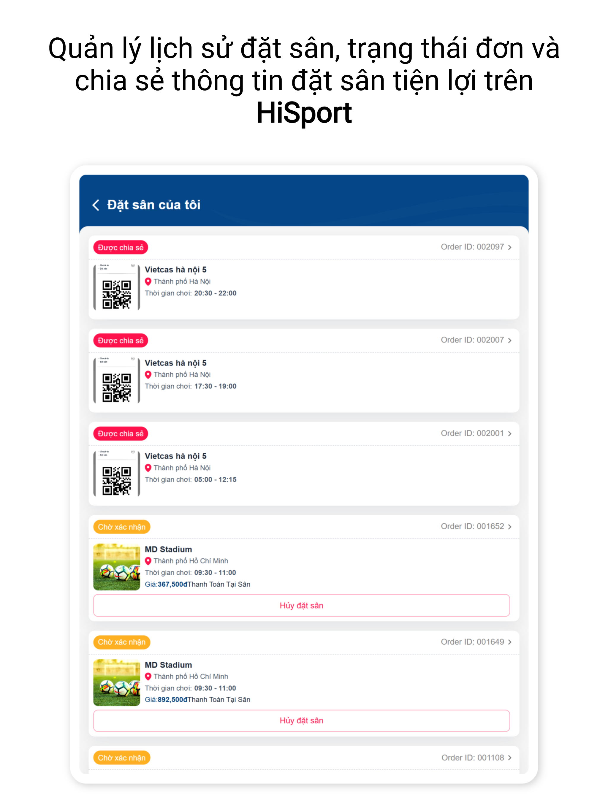 HiSport-Đặt sân thể thao