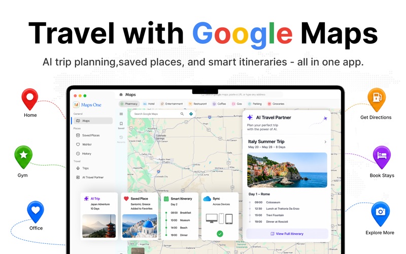 Trip Planner with Map iPhone screenshot