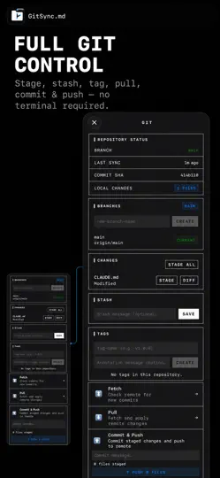 Capture d'écran de GitSync.md sur iPhone 5