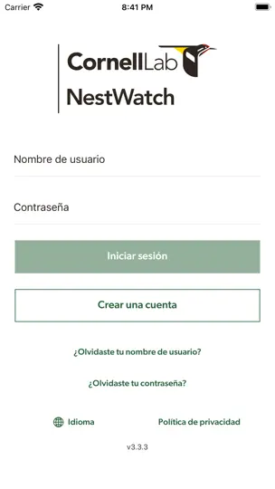 Captura de pantalla de NestWatch Del Lab De Cornell en iPhone 3