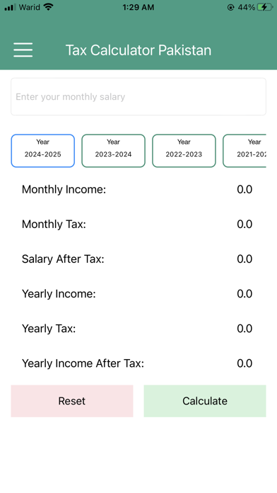 Tax-Calculator-PK Screenshot