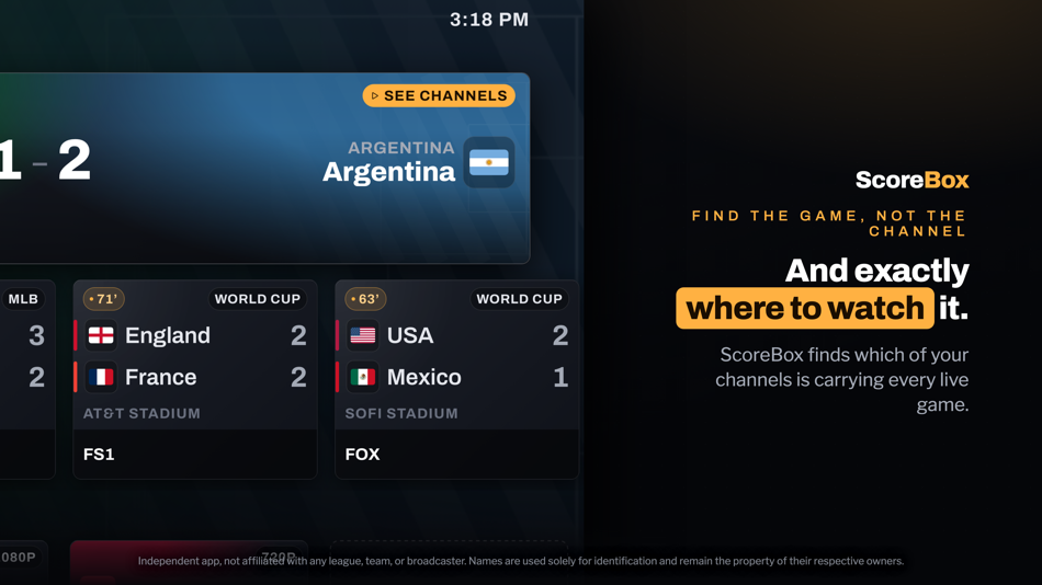 #2. ScoreBox: Sports IPTV Player (iOS) 来自: Dark Forest Studios LLC