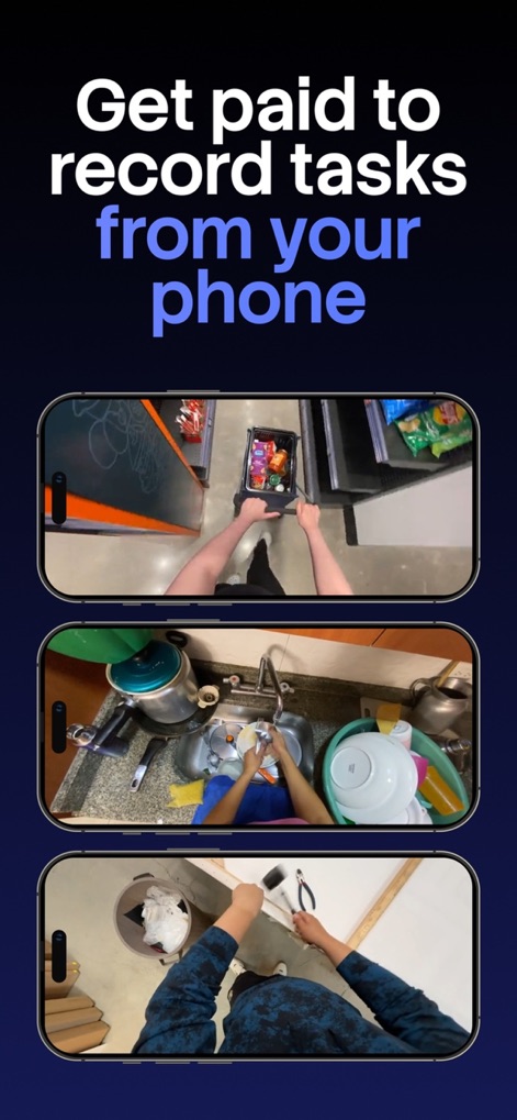 Atlas Capture - Discover how Atlas Capture facilitates earning through everyday activities, featuring diverse first-person recorded tasks and the prominent 'Get paid to record tasks from your phone' message.