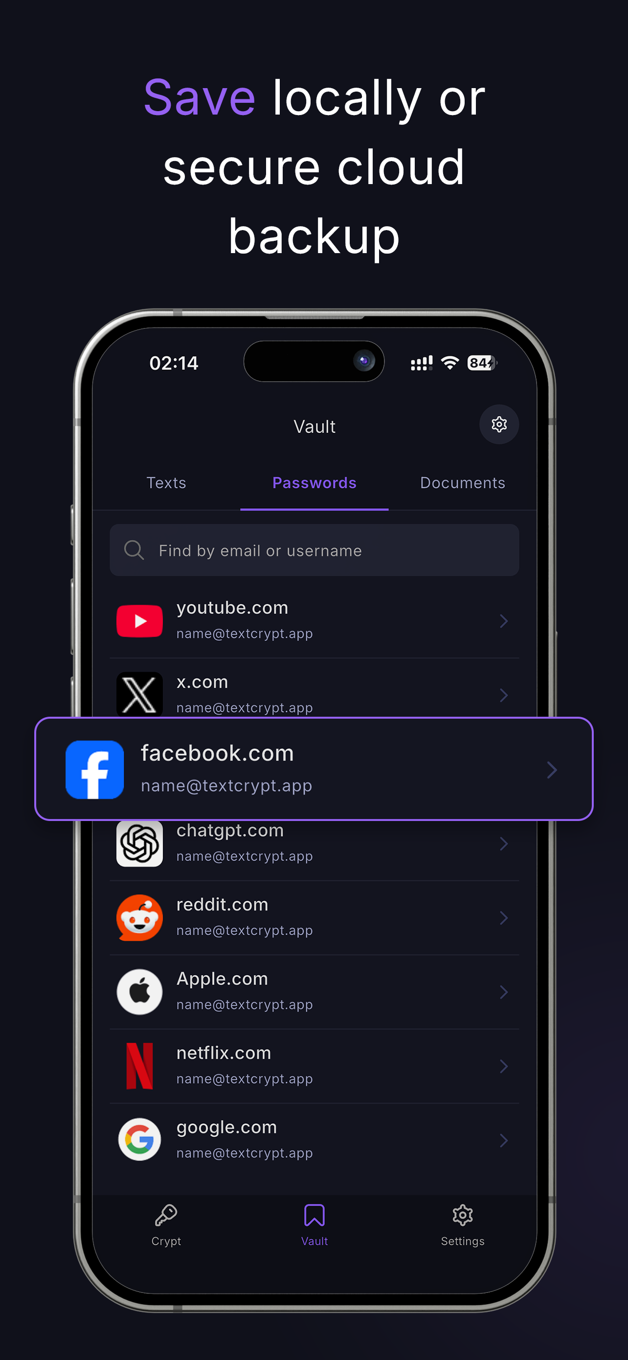 TextCrypt - Encrypted Storage