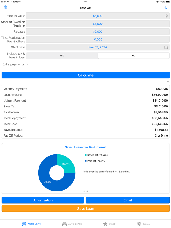 Screenshot #6 pour Crédit Auto-Car Loan Calc Immo