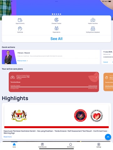 MySejahtera iPad screenshot
