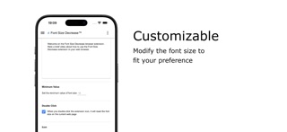Font Size Decrease for Safari iPhone screenshot