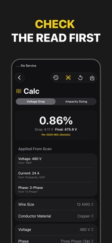 Scan & NEC Code: ElectricCalc Screenshot 6 of 7