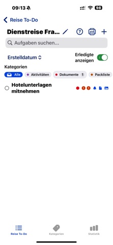 Reise To-Do screenshot