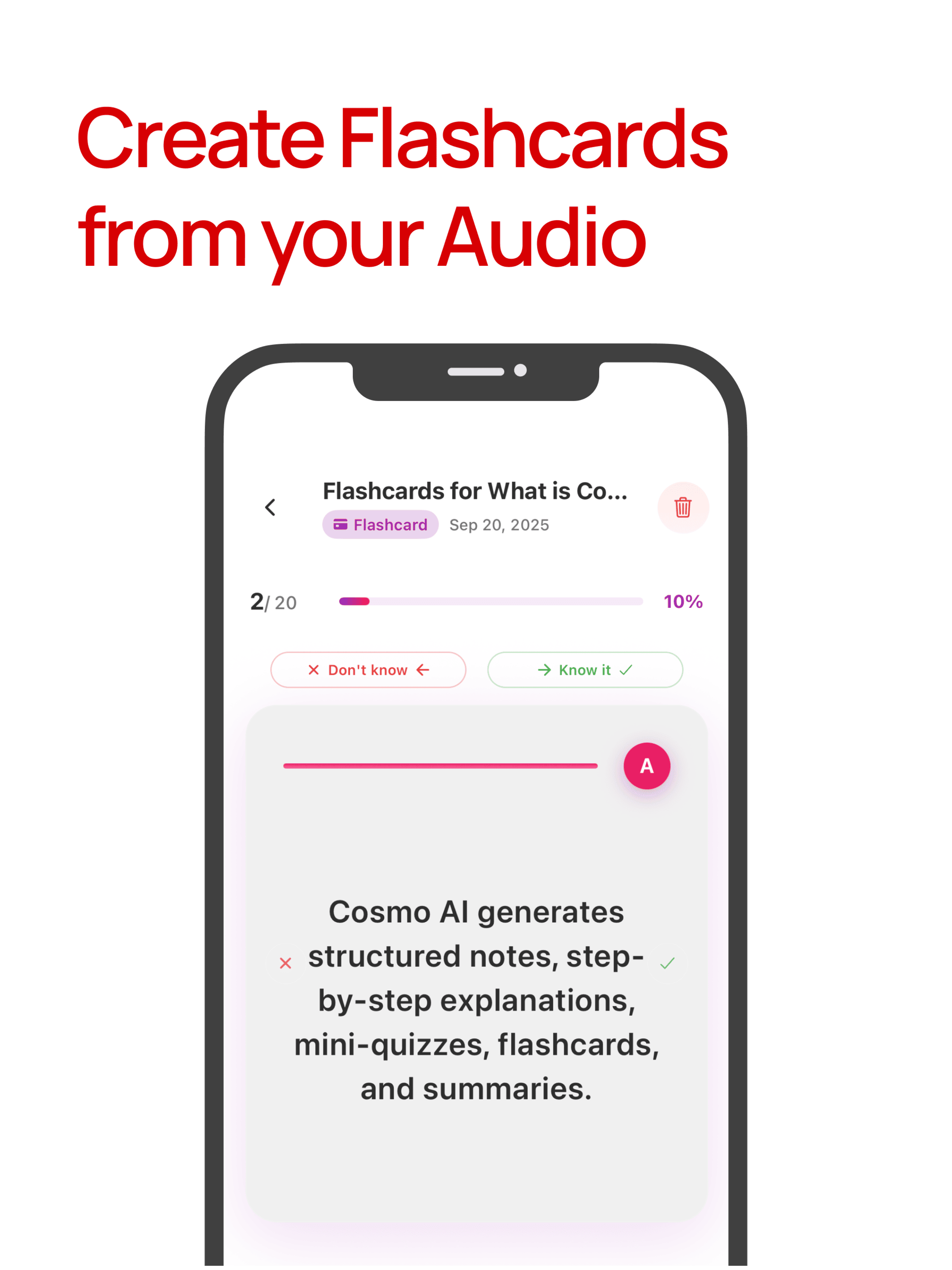 Cosmo AI: Quiz & Flashcard