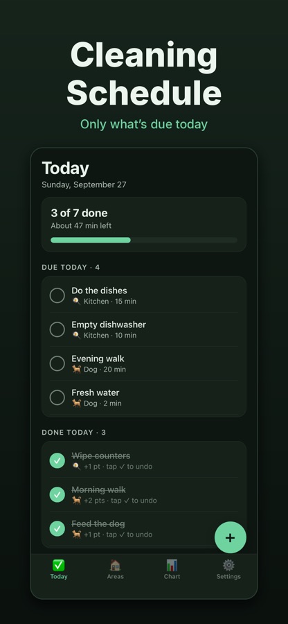 Chores: Cleaning Schedule 截图