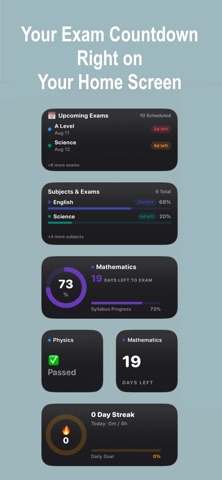 Exam Countdown & Study Planner iPhone screenshot