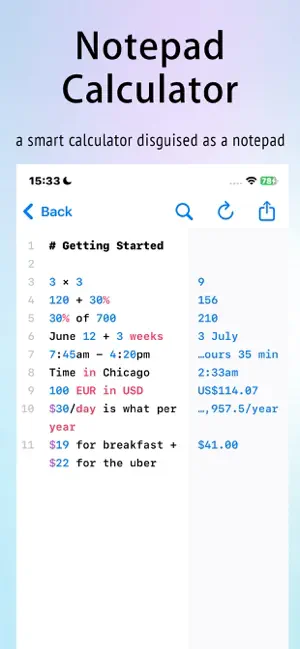 Notepad Calculator screenshot 2