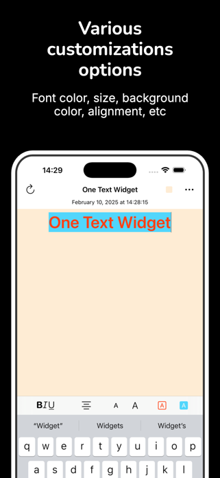 One Text Widget Screenshot 3 of 6