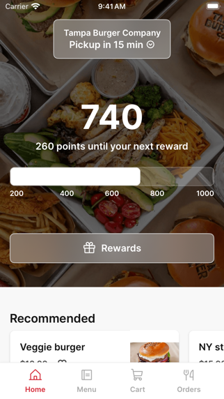 Tampa Burger Co. app screenshot