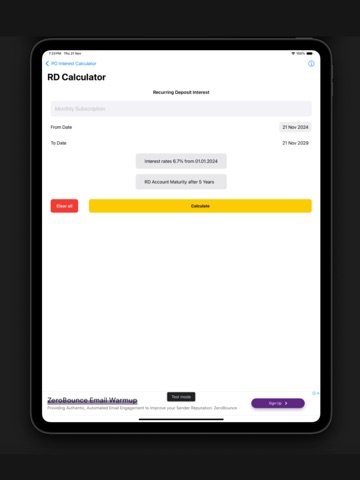 PO Interest Calculator iPad screenshot