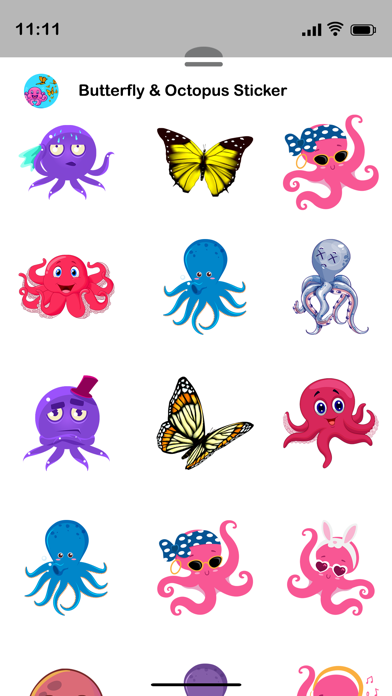 Butterfly & Octopus Stickers Screenshot