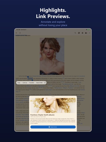 WikiVibe: Wikipedia Reader iPad screenshot