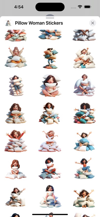 Pillow Woman Stickers