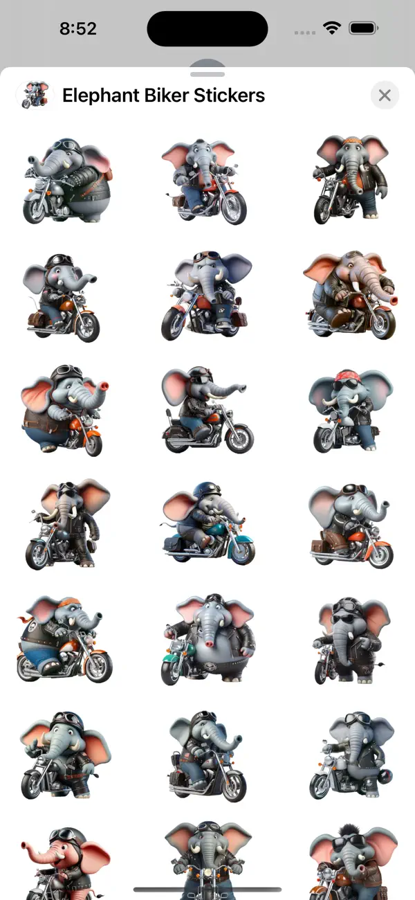 Screenshot #1 pour Elephant Biker Stickers