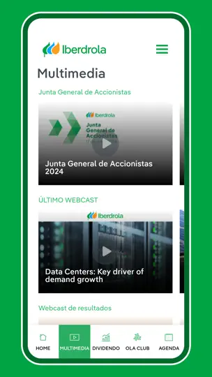 Captura de pantalla de Iberdrola Inversores en iPhone 3